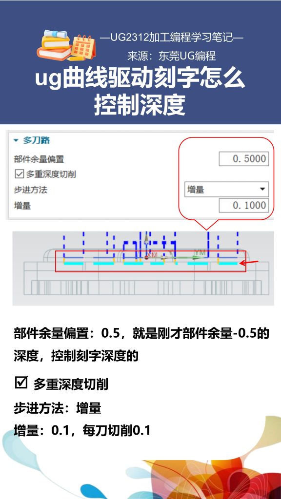 ug曲线驱动刻字怎么控制深度
