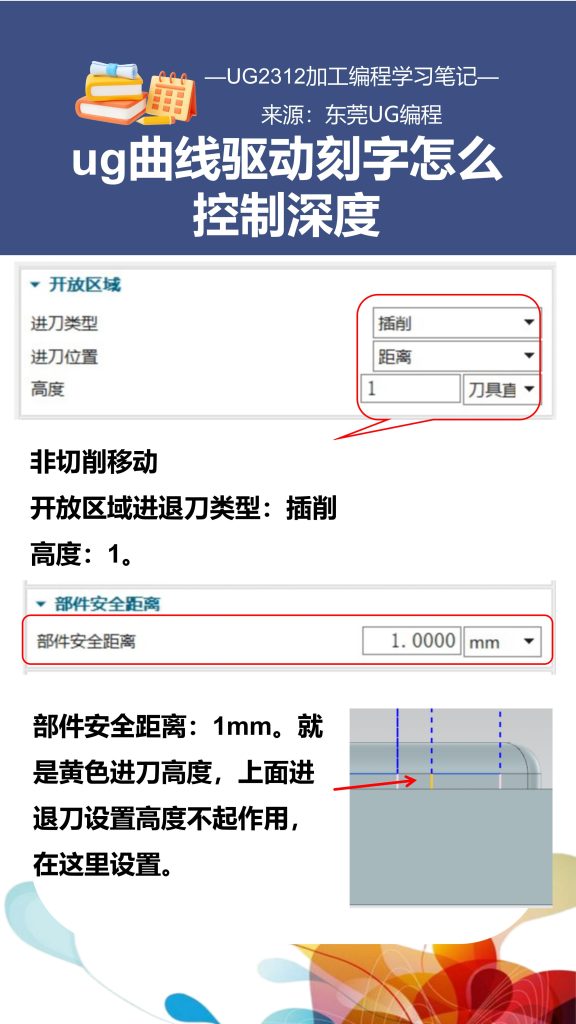 ug曲线驱动刻字怎么控制深度