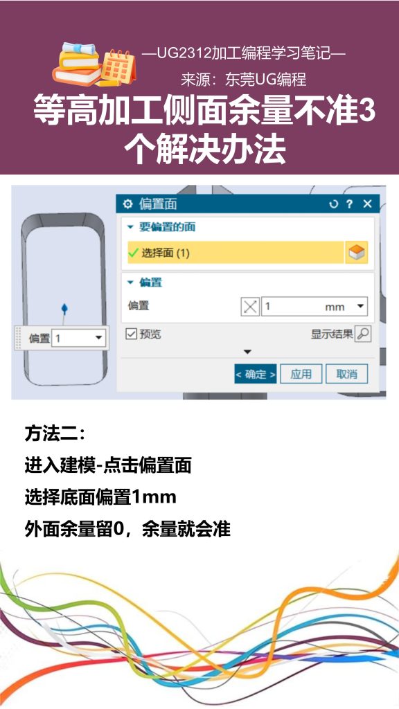 等高加工侧面余量不准3个解决办法