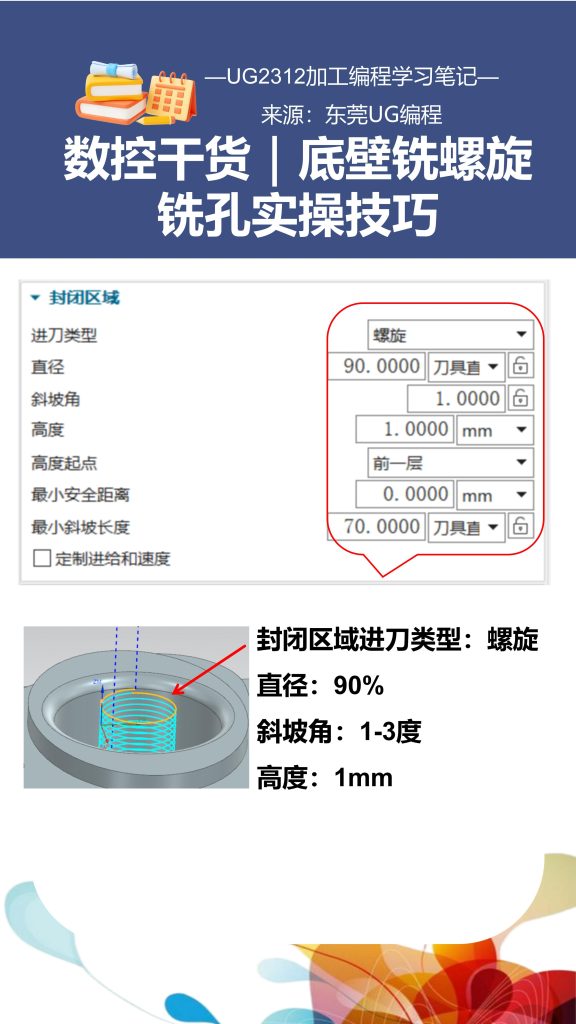 底壁铣螺旋铣孔实操技巧