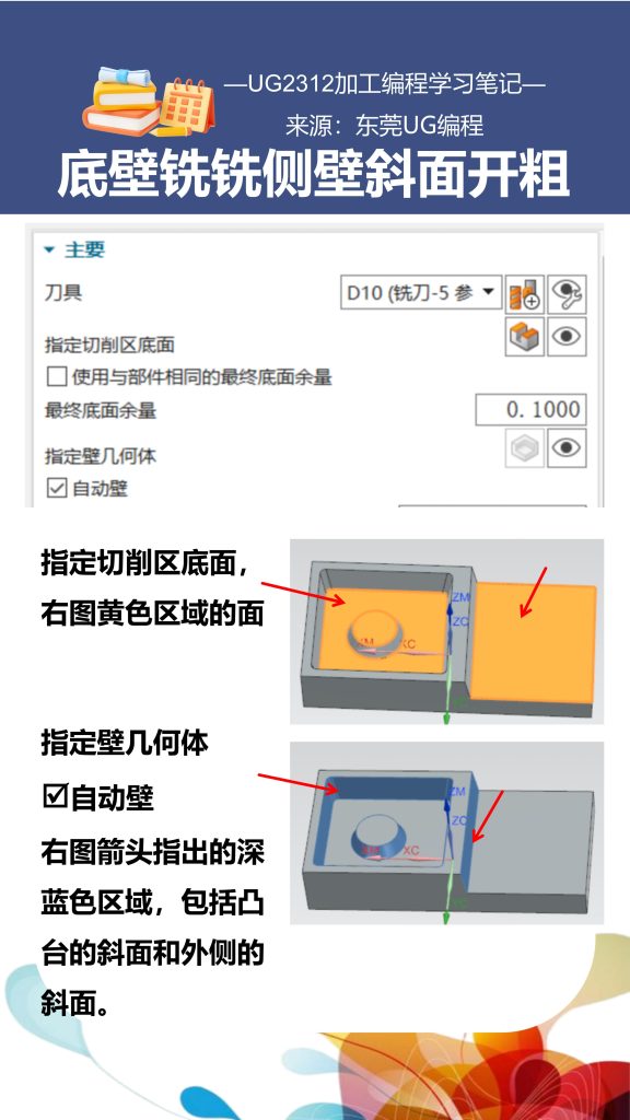 底壁铣铣侧壁斜面开粗