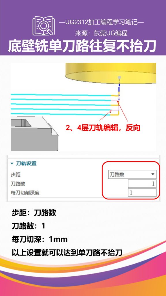 底壁铣单刀路往复不抬刀