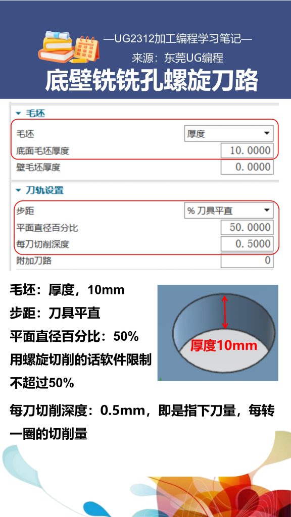底壁铣铣孔螺旋刀路