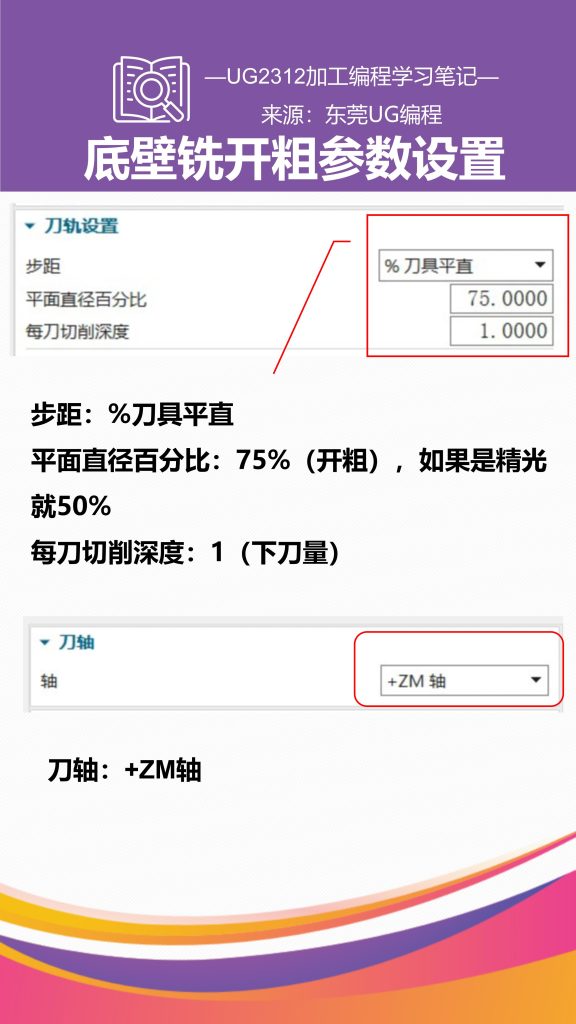 底壁铣开粗参数设置
