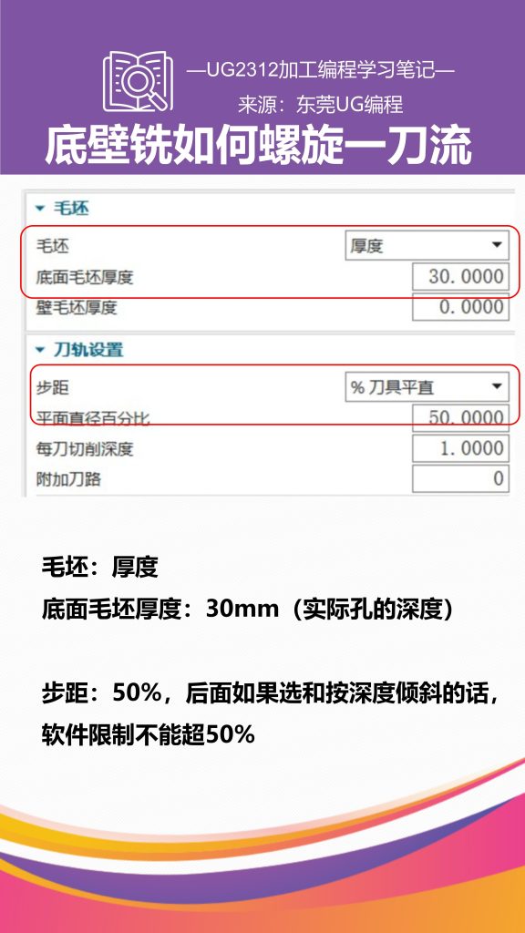 底壁铣如何螺旋一刀流铣孔