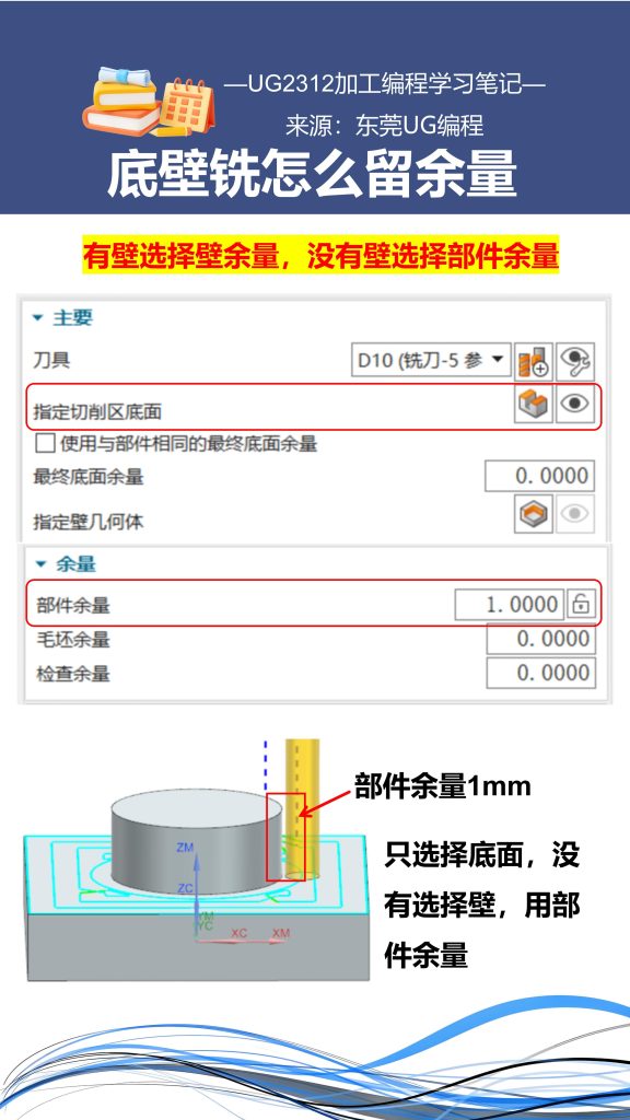 底壁铣怎么留余量