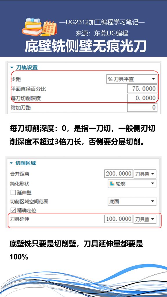 底壁铣侧壁无痕光刀方法技巧
