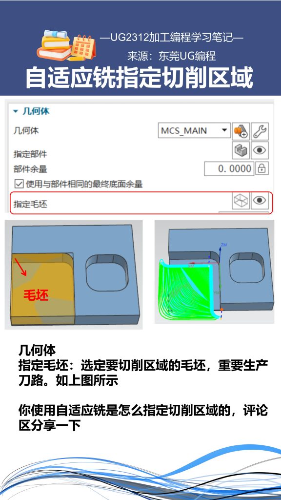 自适应铣指定切削区域方法