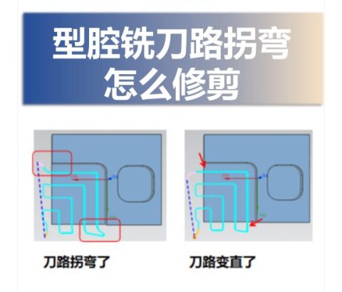 型腔铣刀路拐弯怎么修剪