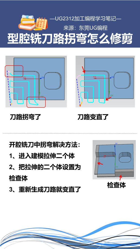 型腔铣刀路拐弯怎么修剪