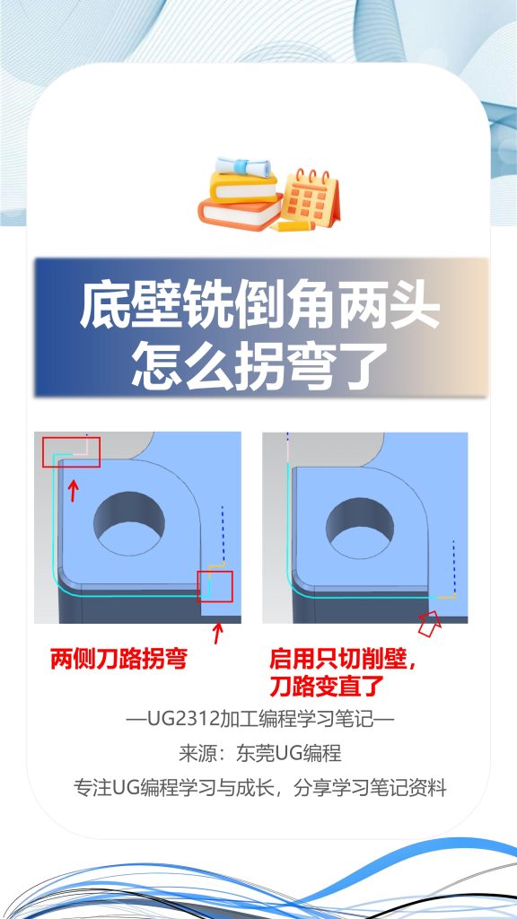底壁铣倒角两头怎么拐弯了