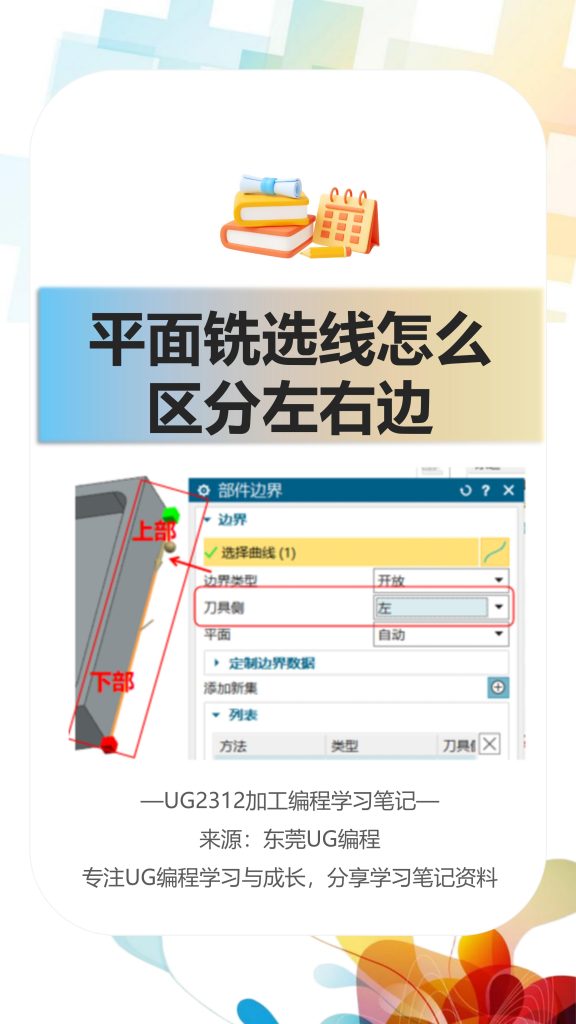 平面铣选线怎么区分左右边